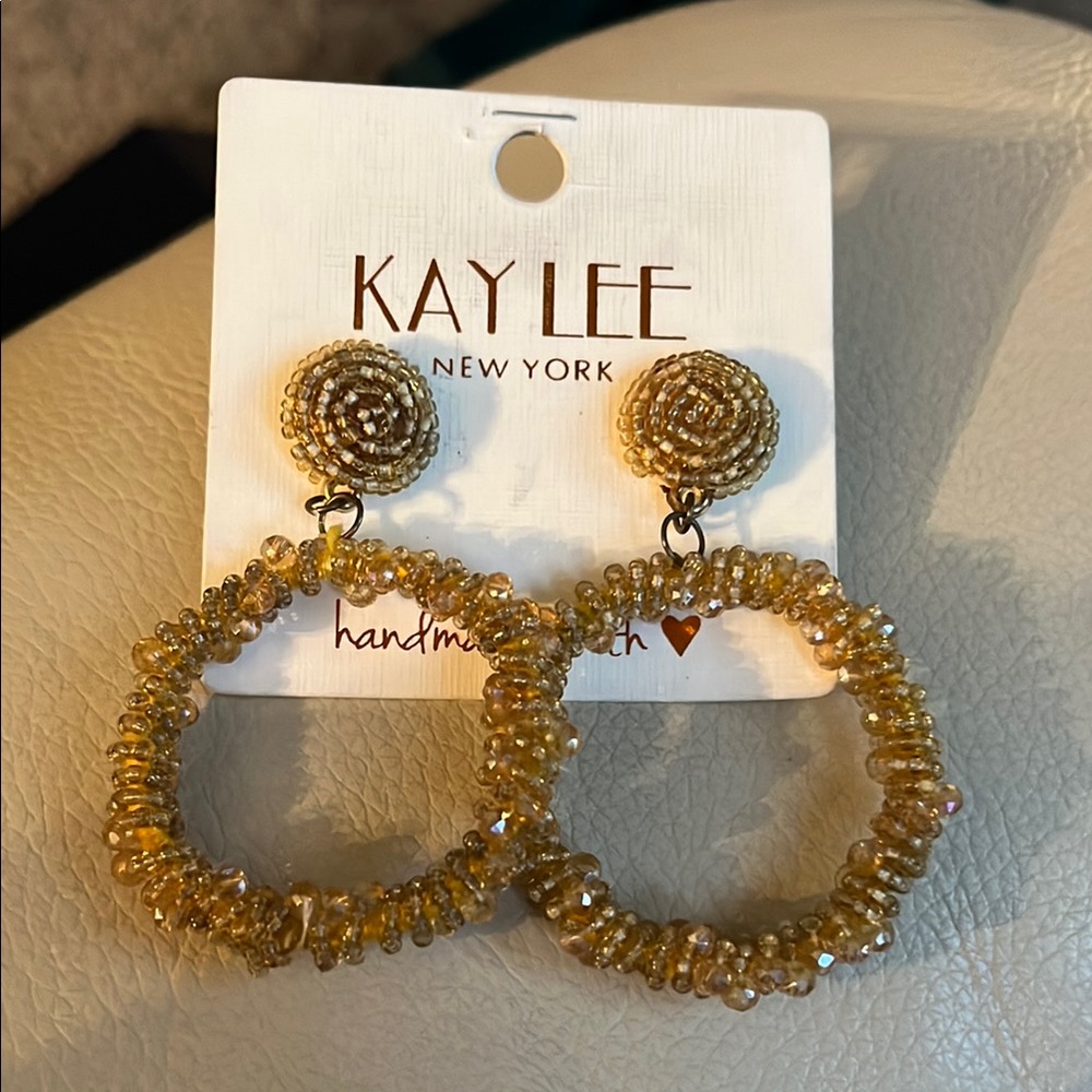 Kaylee- Gold Beaded Hoop Earrings